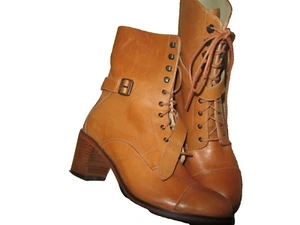 Womens Samantha Pleet Wolverine 1000 Mile Size 6.5 Brown Lace Up Heeled Boots - Picture 1 of 12