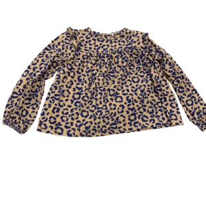Mini Boden Animal Print Top, Tan & Blue VG Pre-Loved Condition, Girls 5-6 Yrs - Picture 1 of 6