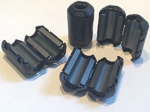 QUANTITY 4 CLIP ON FERRITE CLAMP CABLE NOISE SUPPRESSOR MEDIUM SIZE 9MM blb67 - Picture 1 of 3