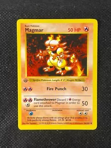 Tarjeta de Pokémon: 1a Edición Base MAGMAR Poco Común (CASI Nuevo) - Imagen 1 de 2
