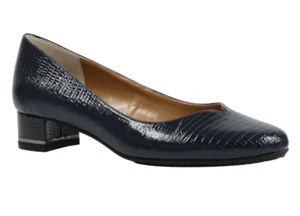 J. Renee Bambalina Lizard Print Patent Navy Blue Flat Pump Shoes Sz 12 - Picture 1 of 10