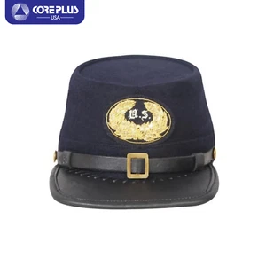 "Men's US Civil War Soldier's Wool Kepi - US Badge, Select Colors Available" - Picture 1 of 15