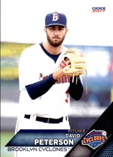 2017 Brooklyn Cyclones Choice #24 David Peterson Denver Aurora Colorado CO Card
