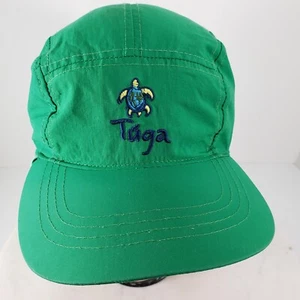 Tuga Boys Sun Hat Green Flap Cap Stretch OS Turtle Embroidered - Picture 1 of 9