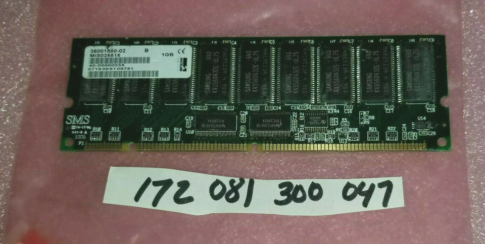 CISCO 15-4882-01  1GB  SDRAM PC133  CL3  64X4 36CHIPS 168PIN ECC REGISTERED  - Image 1 of 1