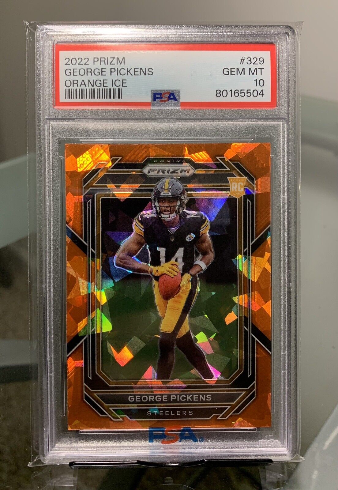 2022 Panini Prizm George Pickens Orange Ice Rookie Rc #329 PSA 10 GEM MINT