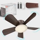 Socket Fan Light - Ceiling Fans with Lights and Remote, Brown Color