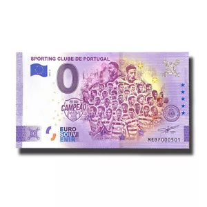 Billete de 0 euros recuerdo Sporting Clube De Portugal Campeao MEBF 2021-6 nota UNC - Imagen 1 de 3