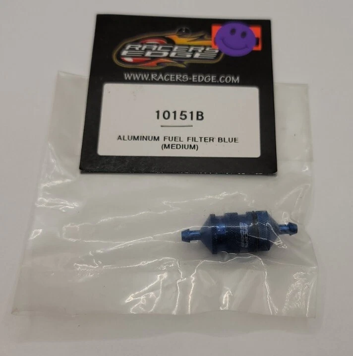 Filtro de combustível Racers Edge azul médio alumínio anodizado nitro Rc 10151B - Imagem 1 de 1