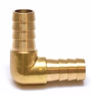 1/2 ID Hose Barb 90 Degree Elbow Brass Fitting Fuel, Air, Water, Gas, Oil - Picture 1 of 6
