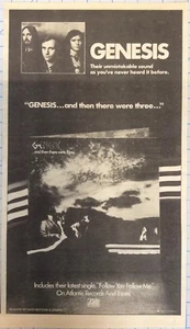 GENESIS ~ And Then There Were Three ~ 1978 anuncio vintage, imagen, anuncio - Imagen 1 de 2