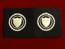 US Navy WWII Maritime Service Collar Insignia Blue & White Embroidered Pair WW2