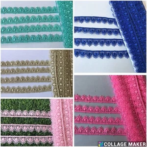 2/10 Meter Elegante GPO Spitze 1,5cm breit Beige pink Nichtelastisch Nähen nm - Bild 1 von 16