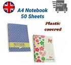 A4 Spiral Notebook Pad Plastic Cover Wired Bond Pad Lined Ruled Jotter Writing 