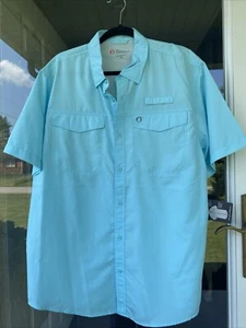 The American Outdoorsman Mens Short Sleeve Button Down Fishing Sports Shirt - Picture 1 of 14