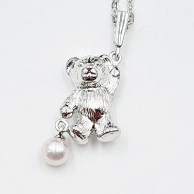 Mikimoto SV Akoya Pearl Pendant Necklace, Diameter: Approx 46mm, Bear Shape Used - Image 1 of 4