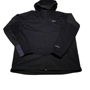 REI Co-op Jacket Mens XXL Black Zip Hood Windbreaker Gore Windstopper Goretex - Picture 1 of 10