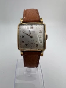 Vintage Rare Limited Gold Tone Bucherer Ancre 15 Rubis Men’s Watch Classy Preppy - Picture 1 of 24