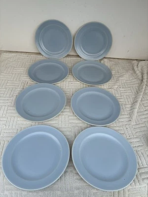 8 X Vintage Poole Pottery Twin Tone Blue  Side Plates. 17 Cm - Image 1 of 3