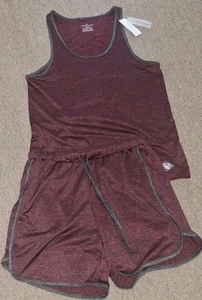 Sanqiang Burgundy 2 Piece Short Pants Pajamas Set Men's Size Medium - Picture 1 of 6