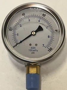 Kodiak Controls 4” Liquid Filled Pressure Gauge  0-100 PSI  1/2” NPT - Picture 1 of 4