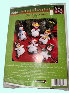 Bucilla Let It Snow Felt Ornament Kit Mary Engelbreit Snowman Set Of 6 - Picture 1 of 4