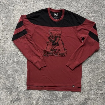 Sudadera de cuello redondo marca 47 para hombre Alabama carmesí marea sueño largo talla pequeña Foto 1 de 4