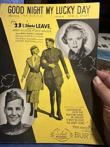M 1937 Movie Sheet Music ‘23 1/2 Hours Leave’ GOOD NIGHT MY LUCKY DAY - Picture 1 of 2