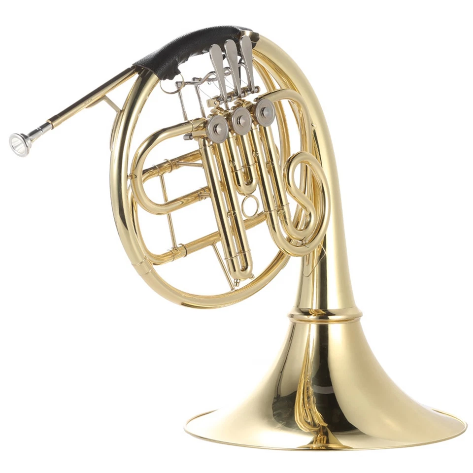 Bb Single Row French Horn 3 Key Brass Lacquer Gold French Horn Instrument Y ALFE - image 1 of 4