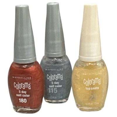 Maybelline Colorama Nail Polish Top Coats #25 #115 Cool Blues# 180penny For - Image 1 of 2