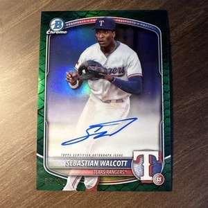 2025 Bowman Chrome SEBASTIAN WALCOTT Prospect Green Reptilian AUTO 85/99 CPA-SW - Picture 1 of 7