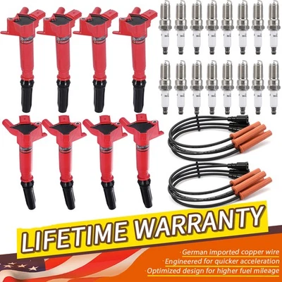 8X Bobinas de encendido + Kit de puesta a punto de bujía para Ford F250 F350 2011-2017 6,2 L V8 Foto 1 de 4