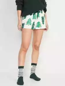Nuevo con etiquetas Antiguo Pijama Boxer de Franela Azul Marino Dormir Salón Pantalones Cortos O Árbol de Navidad Mujeres LXL - Imagen 1 de 8