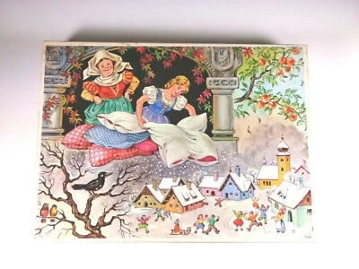 Rompecabezas de madera vintage Mrs. Holle Jig saw Brothers Grimm Fairy tale  Foto 1 de 4