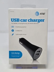 AT&T Dual Port USB Car Charger 3.4A Universal -New SEALED - Picture 1 of 2