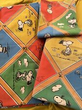 Vintage Peanuts Charlie Brown Twin Bed Sheet Set Flat, Fitted & 1 Pillowcase
