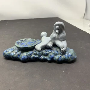 Clay Poodle Trinket Box Lapis Lazuli Trinket Dish - Picture 1 of 5