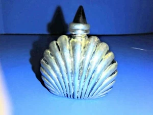 Mexican Perfume Bottle Silver Shell Shaped Unmarked - Picture 1 of 7