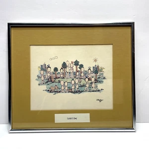 Vintage 1977 Framed Lithograph Print by William Eagan "Sunny Day" 12.25 x 14.25" - Picture 1 of 7