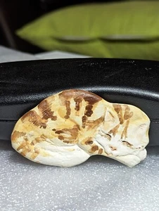 Neu Vintage 1993 Porzellan Kätzchen Katze Handarbeit Mardon Ware 2x3 Zoll goldener Körper - Bild 1 von 5