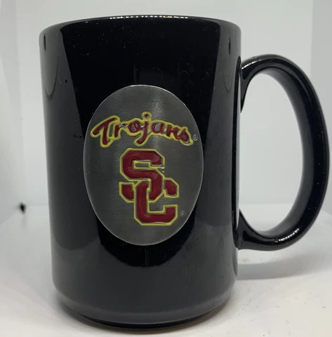 SC TROJANS Ceramic 14 oz Coffee Mug w/Raised Medallion - USC TROJANS PAC-12-Used Cover