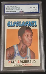 Nate Archibald Topps 1971-72 Rookie #29 Cincinnati Royals RC EXNM “Tiny” Signed - Picture 1 of 2