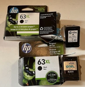HP63XL Trójkolorowe i czarne (Noir) Puste wkłady atramentowe Omi Oryginalne opakowanie - Zdjęcie 1 z 7