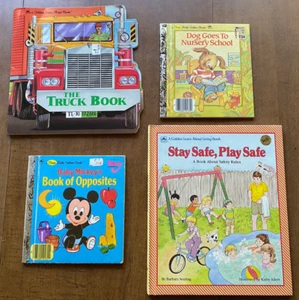 4 Goldene Bücher First Little, Golden Super Shape, Learn About Living, Mickey Kids - Bild 1 von 13