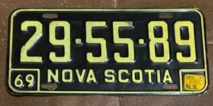 Nova Scotia 1971 License Plate # 29-55-89 - Picture 1 of 1