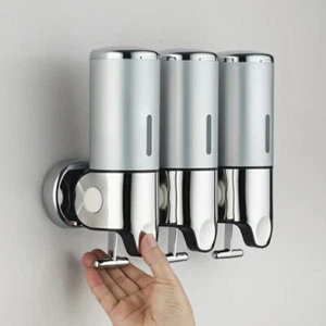 1/2/3 Soap Dispenser Wall Mounted Liquid Bathroom Hand Soap Shower Gel Shampoo · - Picture 1 of 14