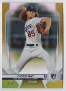 2020 Bowman Sterling GOLD RC /50 Dustin May Rookie Los Angeles Dodgers #BSR-87 - Picture 1 of 2