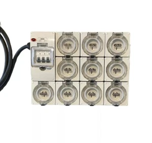 Adaptador de placa de alimentación portátil 32 Amp 1 fase 3 pines a 10 x 10A 240v salidas RCBO - Imagen 1 de 8