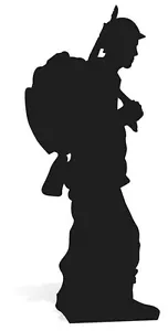 Soldier Silhouette Wartime Lifesize Cardboard Cutout Standee Stand Up Standee - Picture 1 of 1