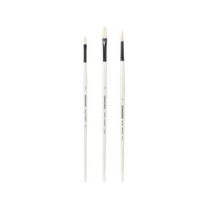 Daler Rowney Graduate Natural White Bristle Long Handle Paint Brush Set 3pc - Picture 1 of 3